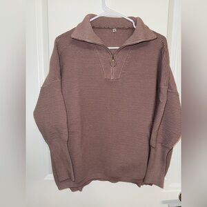 Cozy Mauve Half-Zip Sweater Small